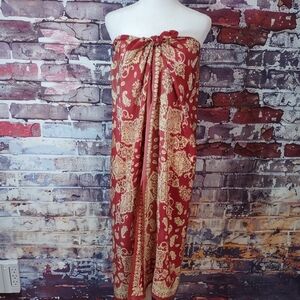 Emanuel Ungaro Silk Border Print Sarong w/Coordinating Scarf